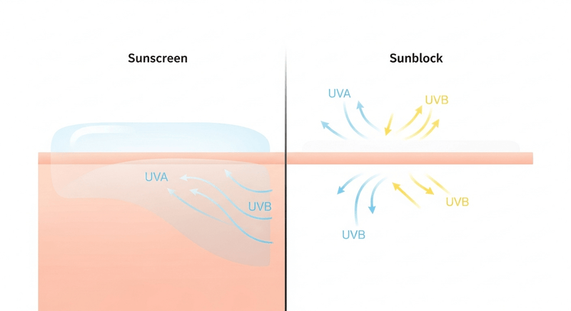 الفرق بين الصن بلوك والصن سكرين - Sunscreen vs. Sunblock